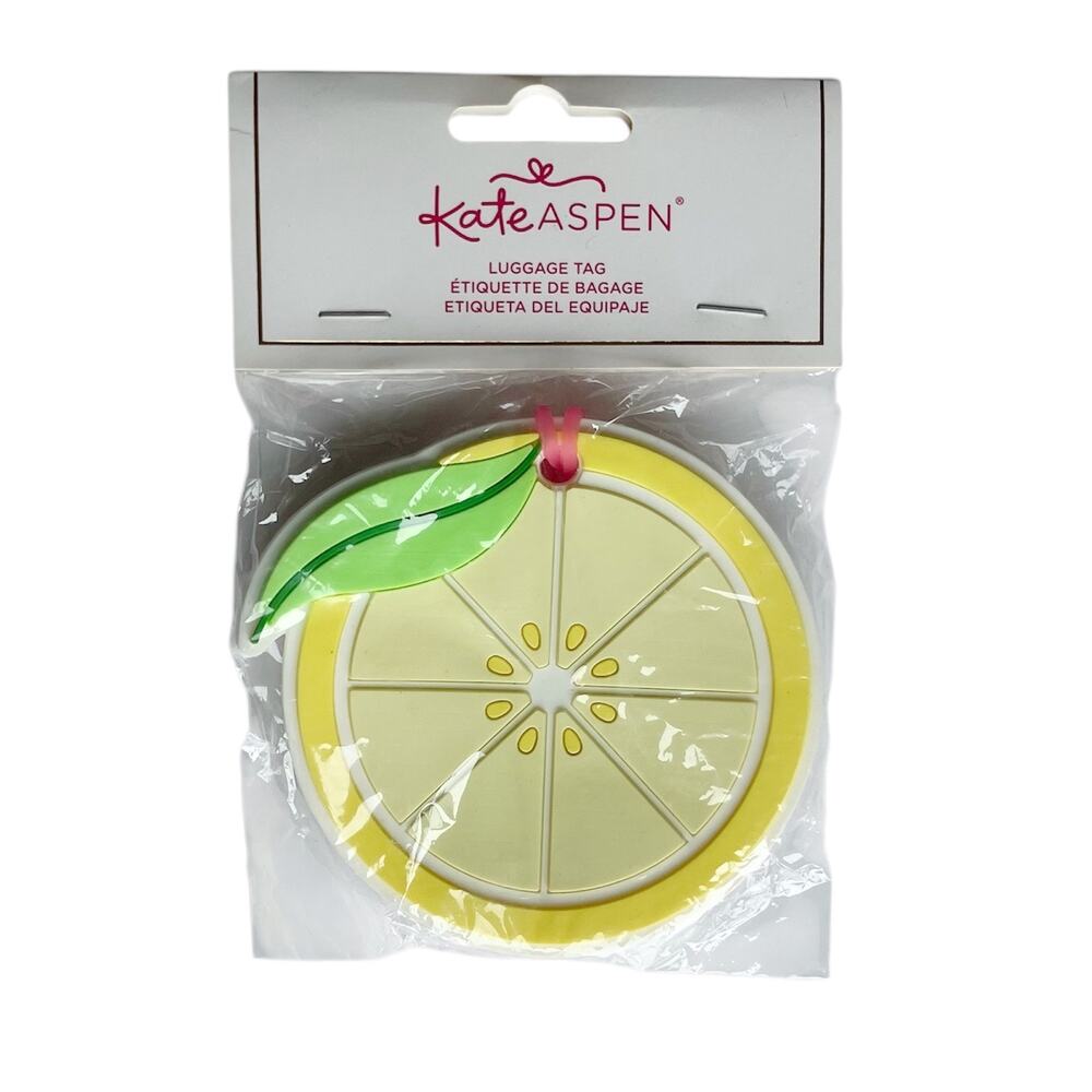 Kate Aspen Lemon Slice Luggage Tag Travel Accessory Wedding Party Gift NWT New